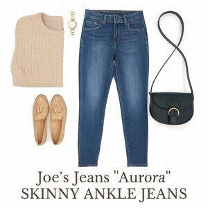 Joe’s Jeans Aurora Skinny Ankle Blue Women’s Sz 28 Stretch Premium Denim